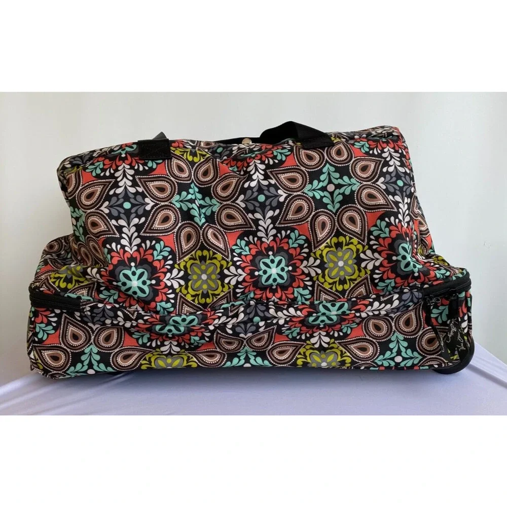 Vera Bradley Rolling Duffel Bag Overnight Weekend Carry On Luggage Sierra